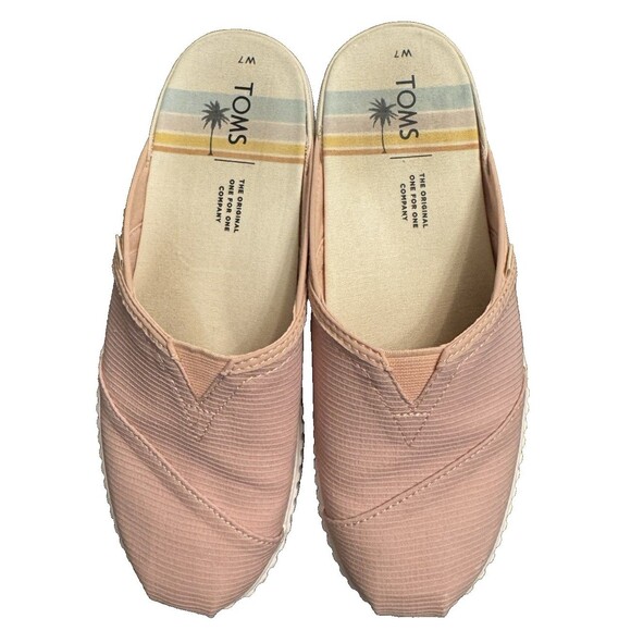 Toms Alpargata Mallow Mule Sneaker W7 Blush Pink - Picture 1 of 9